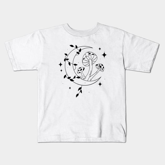 Shroom Moon Kids T-Shirt by xyz_studio